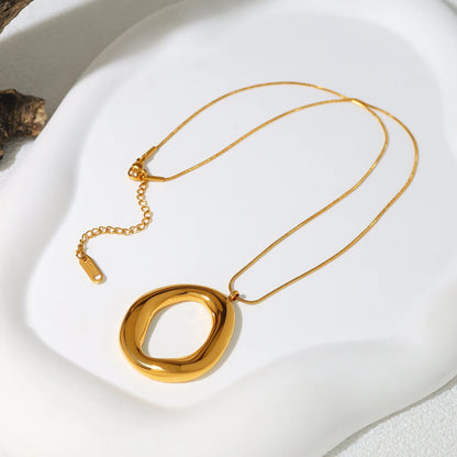 WILD & FREE Stainless Steel Irregular Pendant Necklace for Women Snake Bone Chains Trendy 18K Gold Plated Jewelry