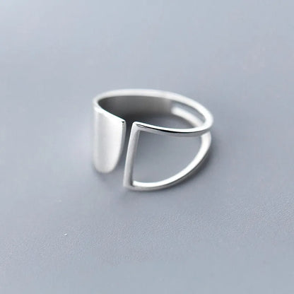 VENTFILLE 925 Sterling Silver Irregular Design Wave Golden Stackable Finger Rings Trendy Adjustable For Women Gifts Dropshipping