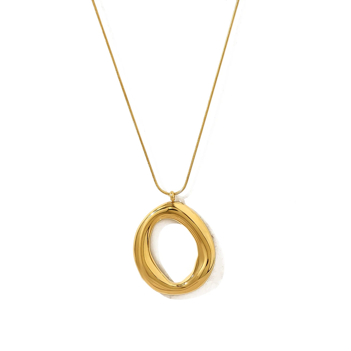 WILD & FREE Stainless Steel Irregular Pendant Necklace for Women Snake Bone Chains Trendy 18K Gold Plated Jewelry