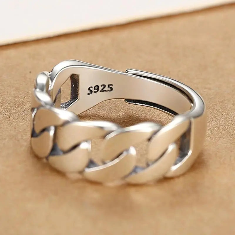 VENTFILLE 925 Sterling Silver Irregular Design Wave Golden Stackable Finger Rings Trendy Adjustable For Women Gifts Dropshipping