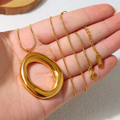 WILD & FREE Stainless Steel Irregular Pendant Necklace for Women Snake Bone Chains Trendy 18K Gold Plated Jewelry